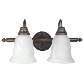 Yosemite Home Decor JH011-2DB 19.5-Inch 2-Light Bathroom Vanity, Dark Brown
