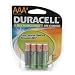 Duracell Pre Charged Rechargeable Nimh AAA Batteries, 4-Pack