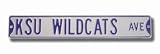 KANSAS STATE WILDCATS KSU WILDCATS AVE Silver AUTHENTIC METAL STREET SIGN (6 X 36)