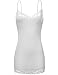 Luna Flower Women's Cami Lace Tank Tops - with Spaghetti Straps - Plus White Small (GTEW180)