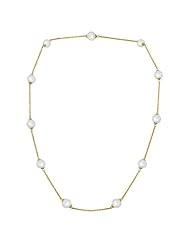 Majorica Jewelry 36" Pearl and Vermeil Chain Necklace