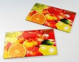 Produkt-Bild: Thermo Glaschneidebrett 2-teiliges Set, mit Obstmotiv