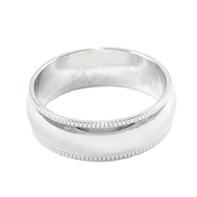 Mens 24k White Gold (Rhodium) Layered Textured 7mm THICK Wedding Ring Band ~ YOU CHOOSE SIZE ~ LIFETIME WARRANTY (WB3)