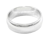 Mens 24k White Gold (Rhodium) Layered Textured 7mm THICK Wedding Ring Band ~ YOU CHOOSE SIZE ~ LIFETIME WARRANTY (WB3)