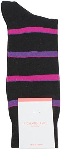 Black/Purple Montaro Shadow Stripe Socks by Richard James