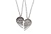 LUX ACCESSORIES Best Friends BFF Forever Best Bitches Valentine Detached Heart Pendant Charm Necklaces (2pc)