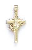 14k Large US Marine Corps Cross Pendant