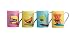 222 Fifth Ave Cat Lounge Assorted Mugs, Set of 4