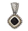 925 Silver & Onyx Large Cabochon Pendant with 18k Gold Accents