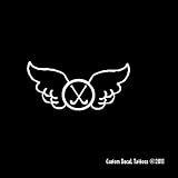 Field Hockey with Wings Car Window Decal Sticker White 5"