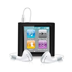 Black Rubberized Snap-On Hard Skin Case Cover for Ipod Nano 6th Gen Generation 6g 6 8gb 16gb 32gb by Electromaster