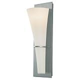 Murray Feiss WB1341BS Barrington Collection ADA 1-Light Wall Sconce, Brushed Steel Finish with Opal Etched Glass Shade