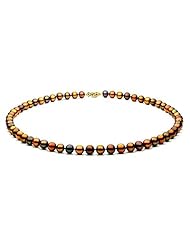 7-7.5mm Multi Chocolate Freshwater Pearl Necklace