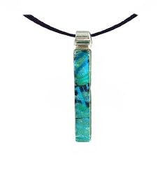 Pendant - XP-72- Genuine Handmade Dichroic Glass ~ .925 Sterling Silver