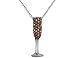 Champagne Diamonds in Champagne Glass Pendant 1/10 Carat (ctw) in White Gold