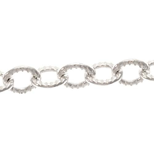 Sterling Silver Cable Chain 2mm Textured Bulk 