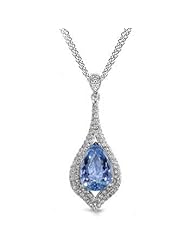 2.62ct Blue Topaz & Diamond Accented Pendant 14k Gold