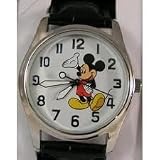 Disney Men's MCK809 Mickey Mouse Silver Case Black Strap Watch