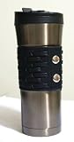 STARBUCKS DOUBLE-WALLED STAINLESS STEEL Mug FLASK/DRINKWARE WITH SEALING LID & Leather Band Jacket