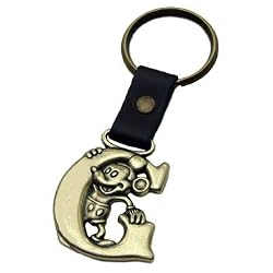 Mickey Mouse Letter G Brass Key Chain