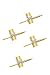 Solid 14K Men's Yellow Gold Stud Set w/White Gold X Design (4)