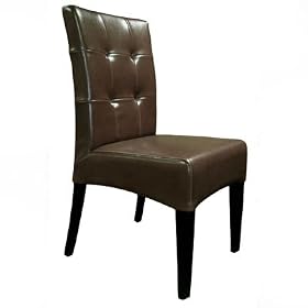 6 Espresso Lauren Leather Parsons Dining Chair Set