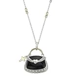 14K Two Tone Gold Onyx & Diamond Necklace