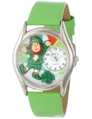 St.Patricks Day w/ Irish Flag Green Leather And Silvertone Watch #S1224003