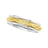 14K Two-Tone Gold Comfort Fit Wedding Band For Men and Women - Sizes 3.5 - 13.5