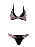 Becca Black Hipster Bikini W/pink Crochet Trim