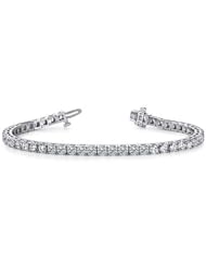 2.91 ct. tw Round Cut Diamond Four Prong 2.2mm Tennis Bracelet (0.04 ct./ea) - G-H SI2 - 14 Kt. White Gold