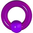 0 Gauge Purple Acrylic Ball Captive Ring