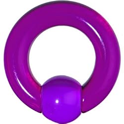 0 Gauge Purple Acrylic Ball Captive Ring