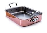 Mauviel Cuprinox Style 16-by-12-Inch, 8-1/2-Quart Copper Roasting Pan Mauviel Cuprinox Style 16-by-12-Inch, 8-1/2-Quart Copper Roasting Pan