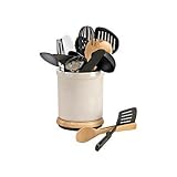 Basic Essentials 20-Piece White Ceramic Tub of Tools with Revolving Base by Basic Essentials