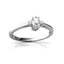 14K White Gold Oval Genuine White Topaz Ring Size 9