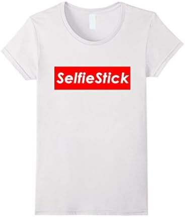Women's Selfie Stick Red Box White Logo Style Selfie Shirt Medium White