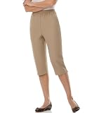 Alfred Dunner Petite Pants, Elastic Waist Twill Capri