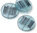 Susan K. Nestor Studios Teal Barcode Priceless Coin Resin Bead 32x32mm, 1pc