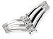 9ct White Gold and Diamond Three Strand Wishbone Ring