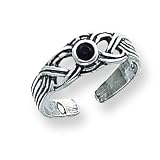Sterling Silver Antiqued CZ (Cubic Zirconia) Toe Ring