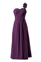 Floor Length Chiffon One Shoulder Lace Evening Dress/Bridesmaid Dress 