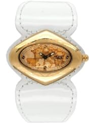 Prima Classe Womens PCD 848/1VB Gold PVD Geo-Design White Patent Watch