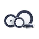 Thomas O'Brien Marielle Indigo 5 Piece Fine Bone China Dinnerware Set