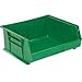 Green Plastic Stacking Bin 16-1/2 x 14-3/4 x 7 - Lot of 6