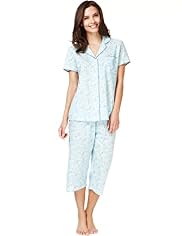 Pure Cotton Floral Cropped Pyjamas