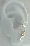 Sterling Silver Left And Right Long Curly Q Gold Filled Twist Bead Ear Cuff Set