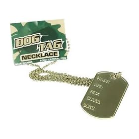 NEW DOG TAG NECKLACE NOVELTY ARMY CADET FANCY DRESS