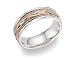 14K Solid Tri-Color Gold Braided Wedding Band Ring