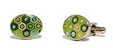 Green Swarovski Crystal Designer Cufflinks by P D Man